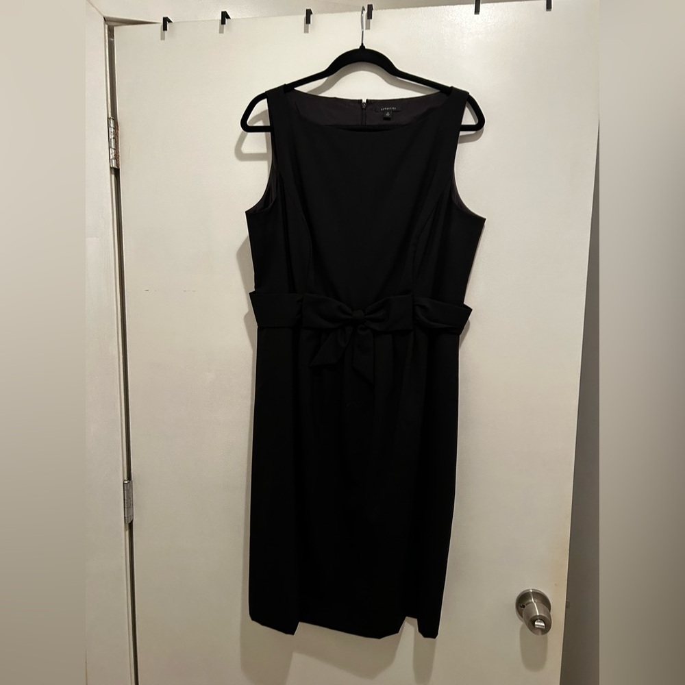 Semantiks Black Midi Dress with Bow Detail